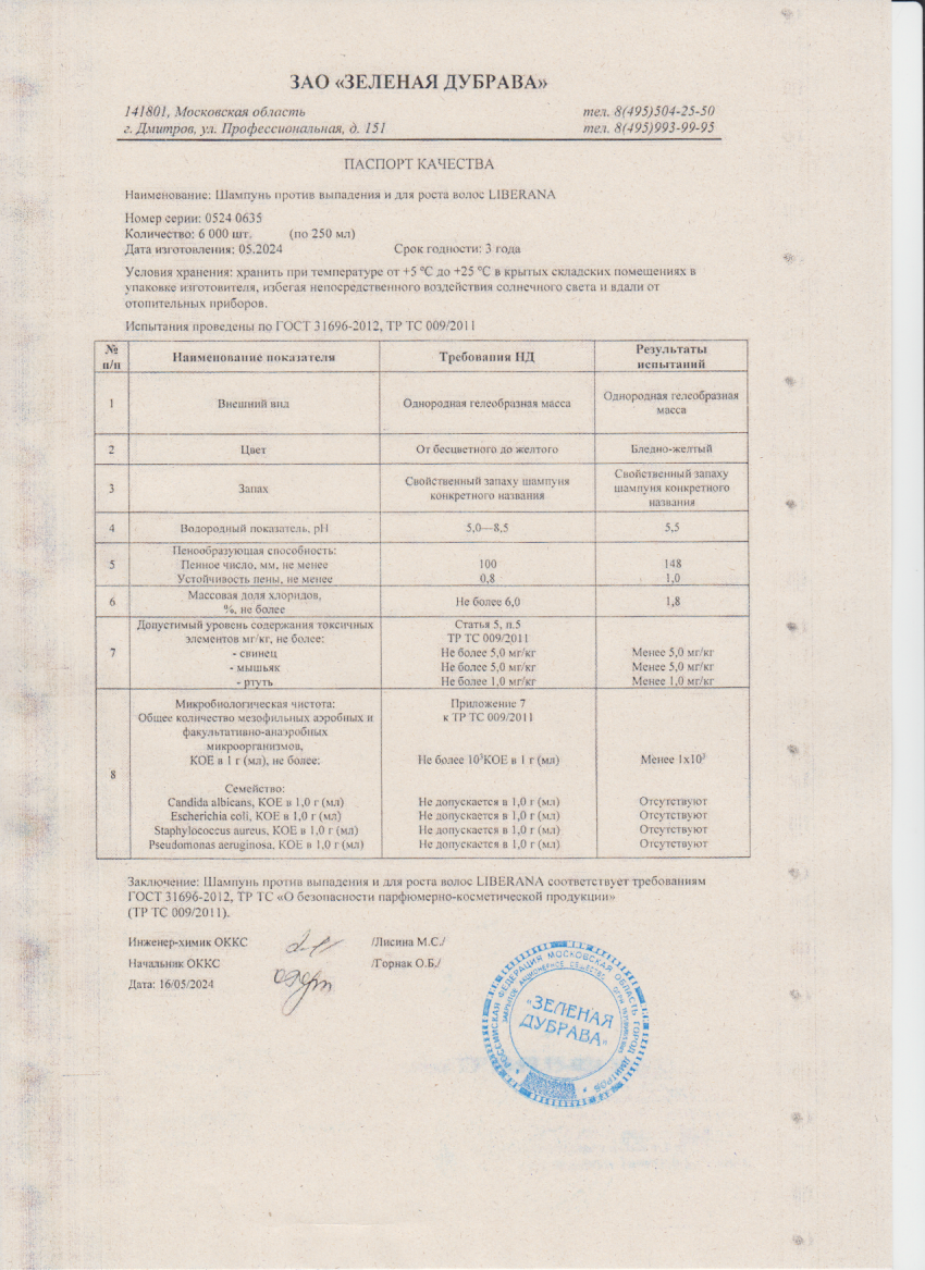 Паспорт №052024